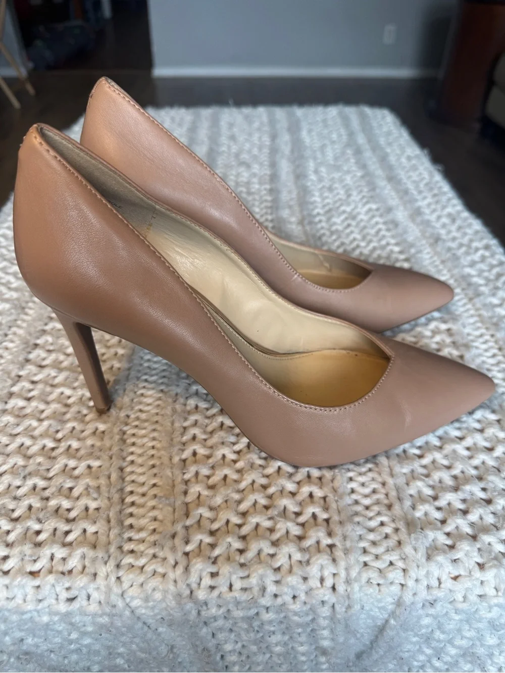 Jessica Simpson Nude Blush Pointed-Toe Stiletto Pumps
